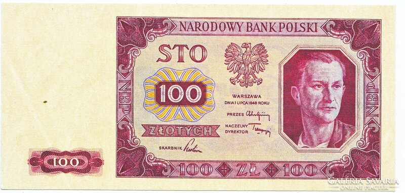 Poland 100 zloty 1948 replica unc
