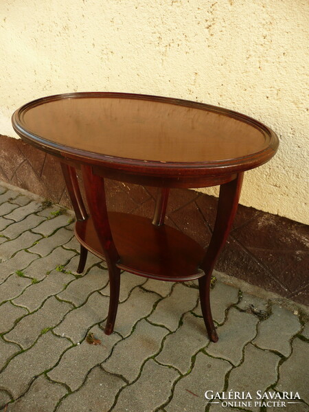 Antique, filigree, graceful, art nouveau, oval coffee table in beautiful and stable condition