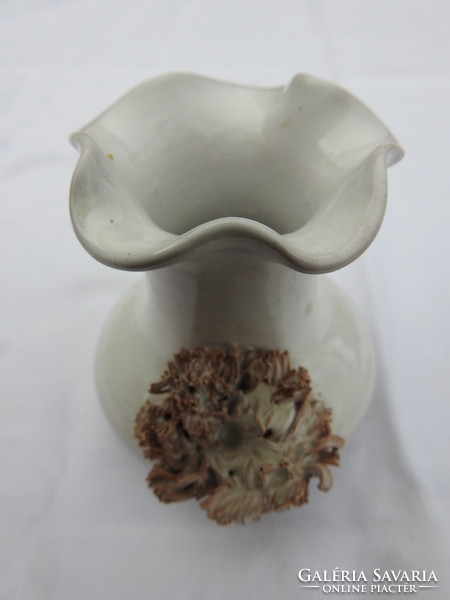 Régi iparművészeti kerámia váza és gyertyatartó