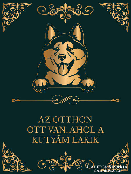 AKITA - kutyás vászonkép idézettel
