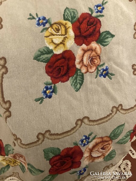 Antique tapestry tablecloth