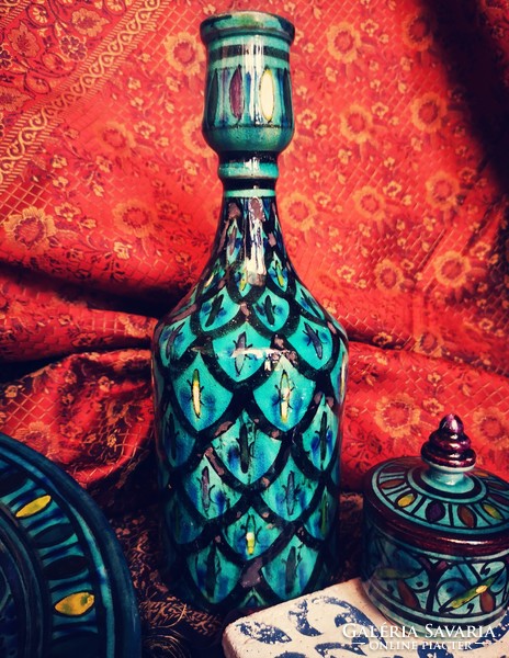 Moroccan ceramic vase, flask
