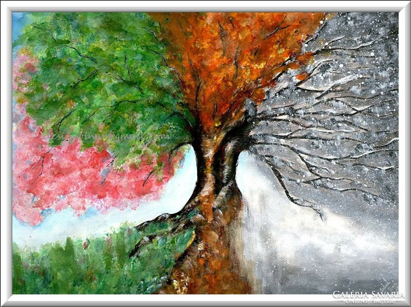 Molnár Ilcsi  "  Kötelít a tél  " - akril  festményem