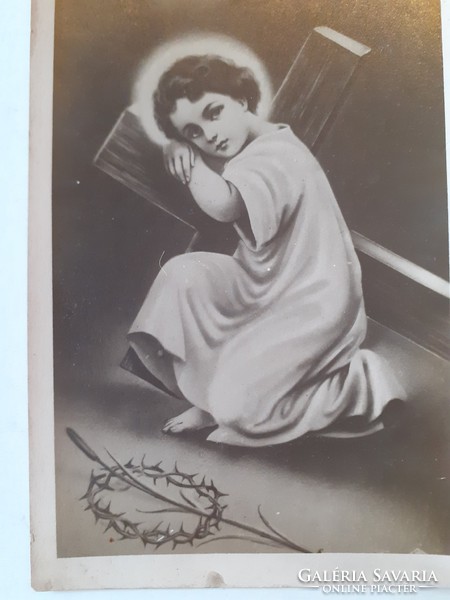 Régi képeslap 1939 Kis Jézus kereszttel levelezőlap