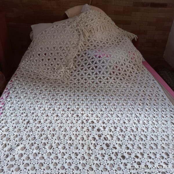 Hand crocheted large bedspread