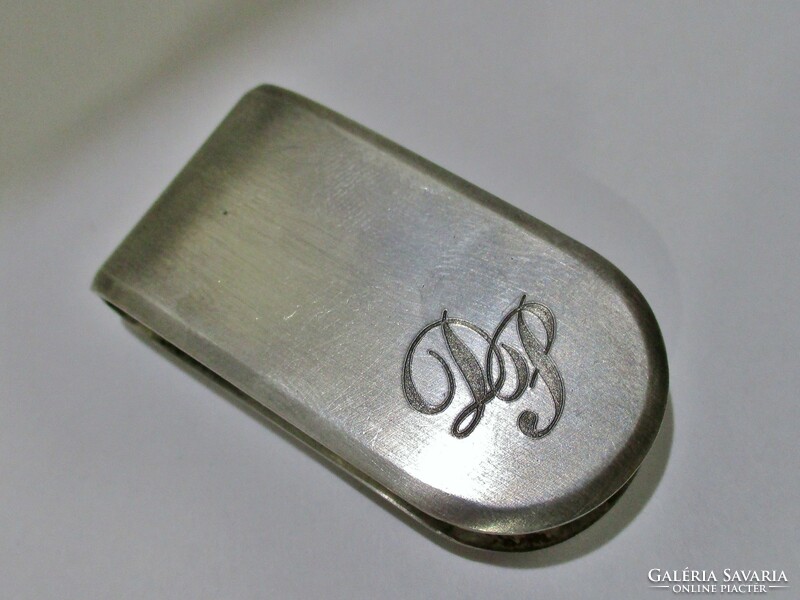Rare old monogrammed silver money clip