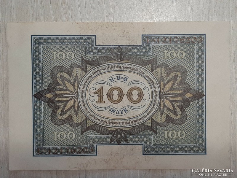 100 márka 1920 Németország  ropogós pénz középen egy hajtással
