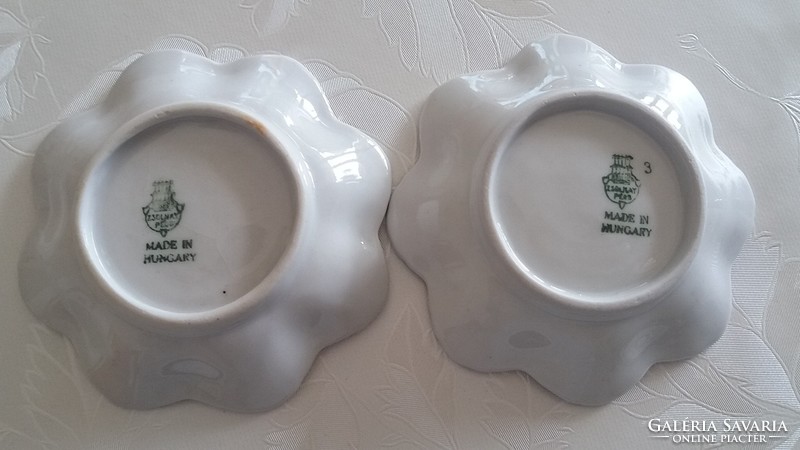 Zsolnay porcelain old small bowl shield seal bowl 2 pcs