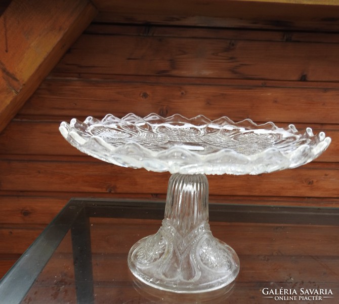 Talpas üveg tortatartó - talpas süteményes kínáló asztalközép
