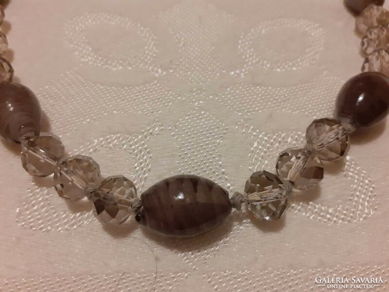 Vintage jellegű Marks&Spencer kristály nyaklánc muranoi  gyöngyökkel díszítve