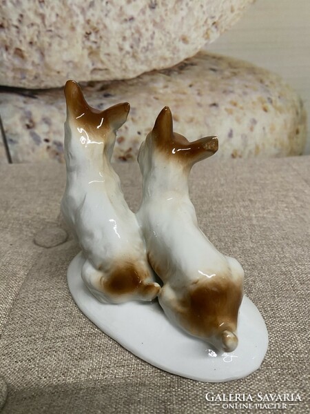 Carl Scheidig Grafenthal German porcelain pair of dogs a32