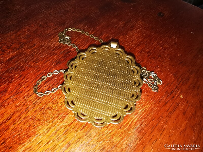 Vintage copper pendant with chain