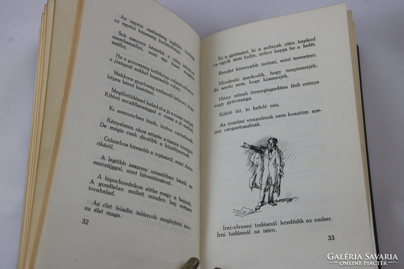 Dedikált Kner Izidor Aforizmái félbőr kötésben első kiadás 1917 Gyoma