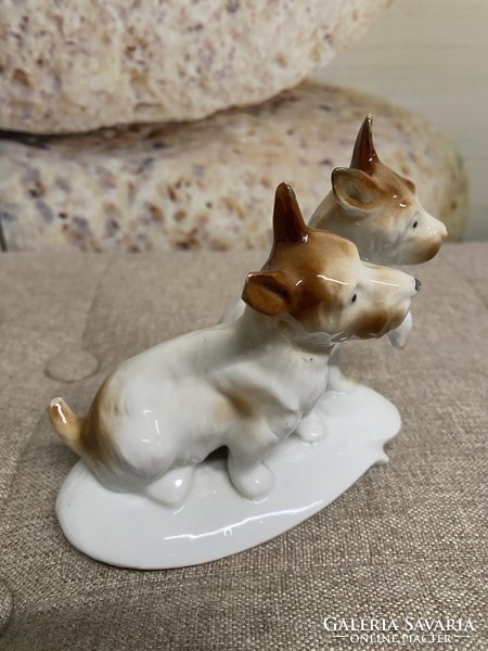 Carl Scheidig Grafenthal German porcelain pair of dogs a32