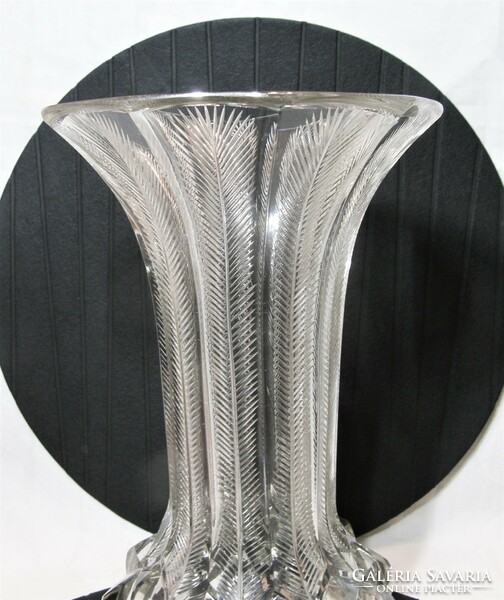 Nagyméretű súlyos kristály váza - 30 cm