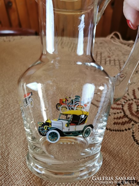 Very rare car glass jug, collector's item 6 dl