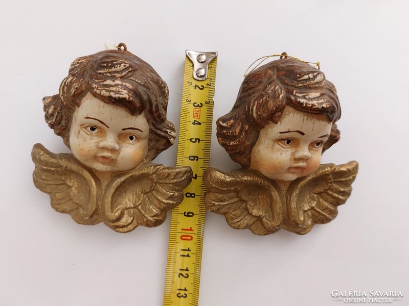 Old plastic Christmas tree decoration angel head 2 pcs