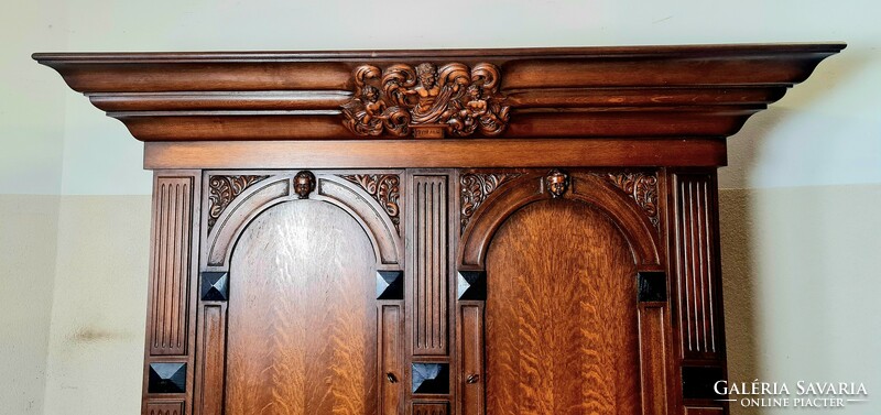 A617 old carved shelf cabinet