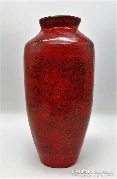 Pesthidegkút, retro váza, magyar iparművészeti kerámia, 32 cm magas, nehéz, masszív