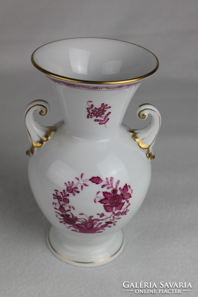 Herend Indian basket pattern vase purple