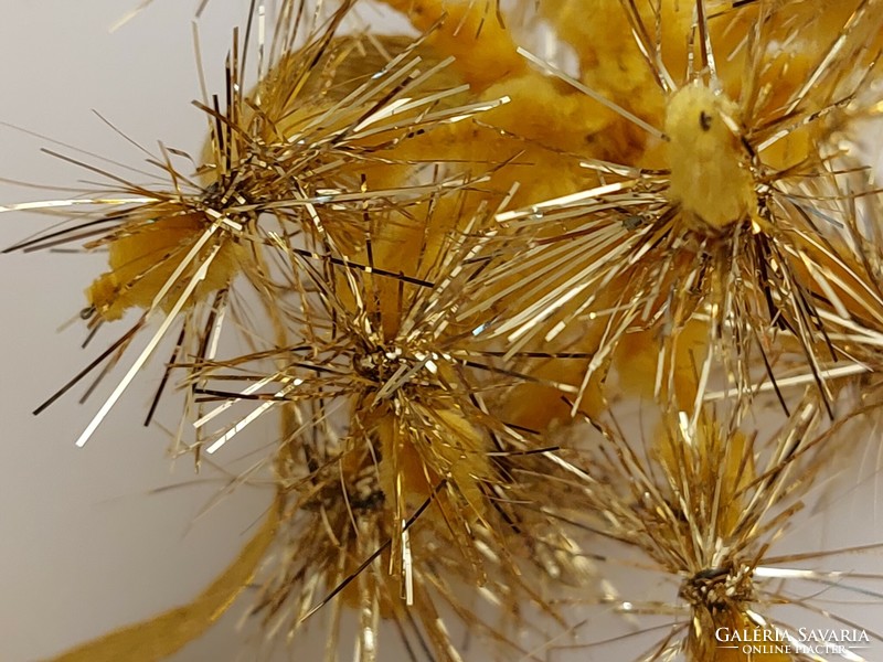 Retro chenille star gold tinsel Christmas tree decoration