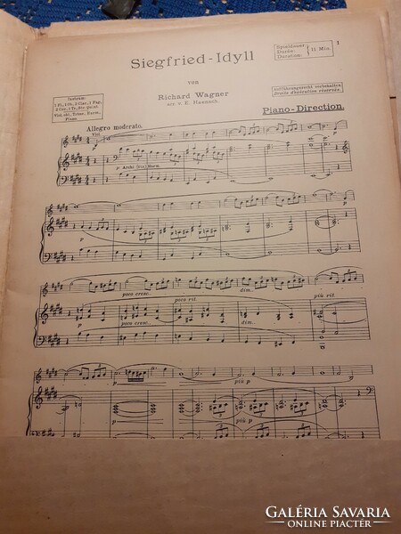 Orchestral score 1924 - richard wagner - haensch: sigfried - idyll a.J.B. 7812
