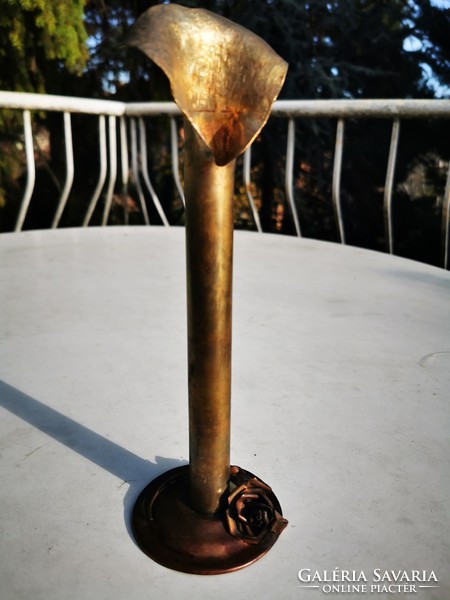 Rose copper candle holder