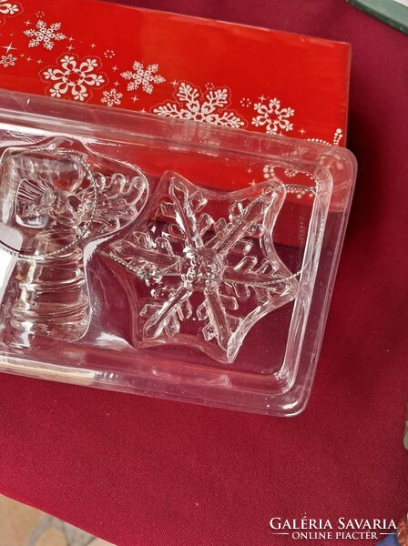 Package of 3 glass Christmas tree decorations for Christmas
