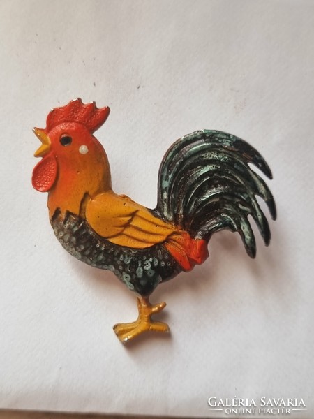 Metal-marked hand-painted Gall rooster badge 4x4 cm.