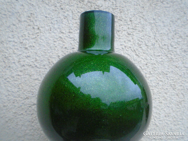 Carlo Moretti muránói fujt többrétegű vastag falú üveg váza irizáló ritkaság