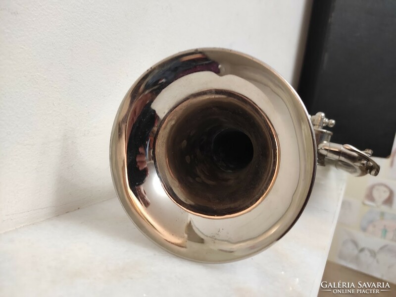 Antique brass trumpet horn in box 388 6305