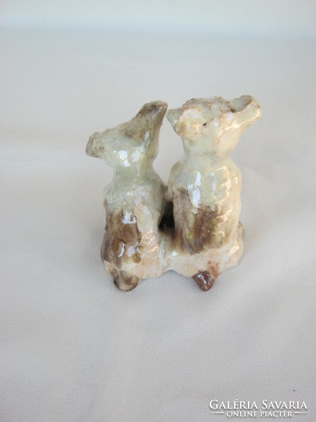 Pair of Szécs ceramic dogs