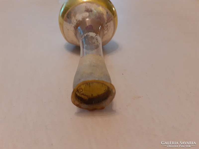 Régi vintage üveg karácsonyfadísz csúcsdísz 16 cm