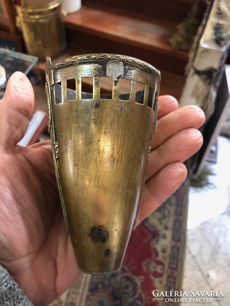 Art Nouveau copper cup holder, size 20 cm.