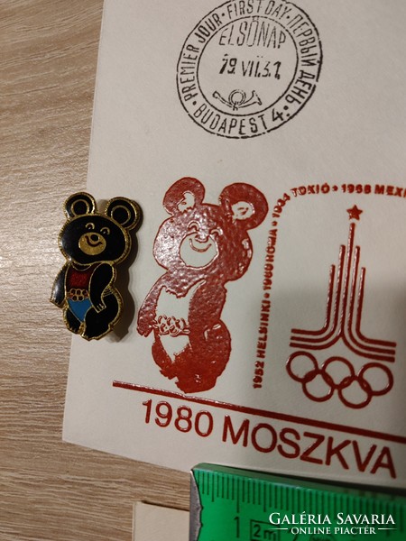 1980 Moszkvai olimpia jelképe Misa maci  jelvény kitűző      (Putyin, CCCP)