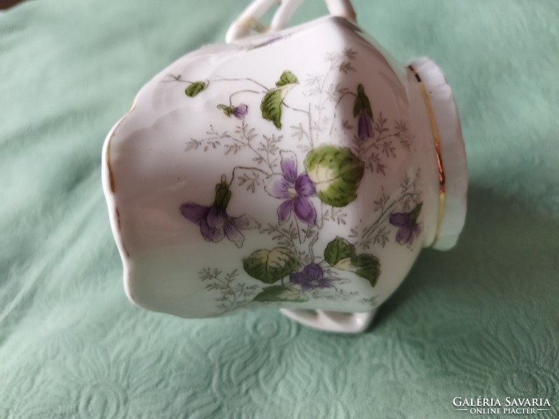 Limoges sauce porcelain bowl with violet pattern