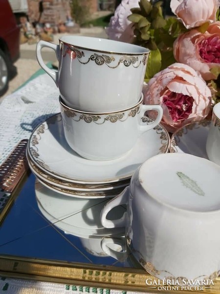 Gyönyörű Czechoslovakia elegáns teáscsészék csésze porcelán Gyűjtői darab