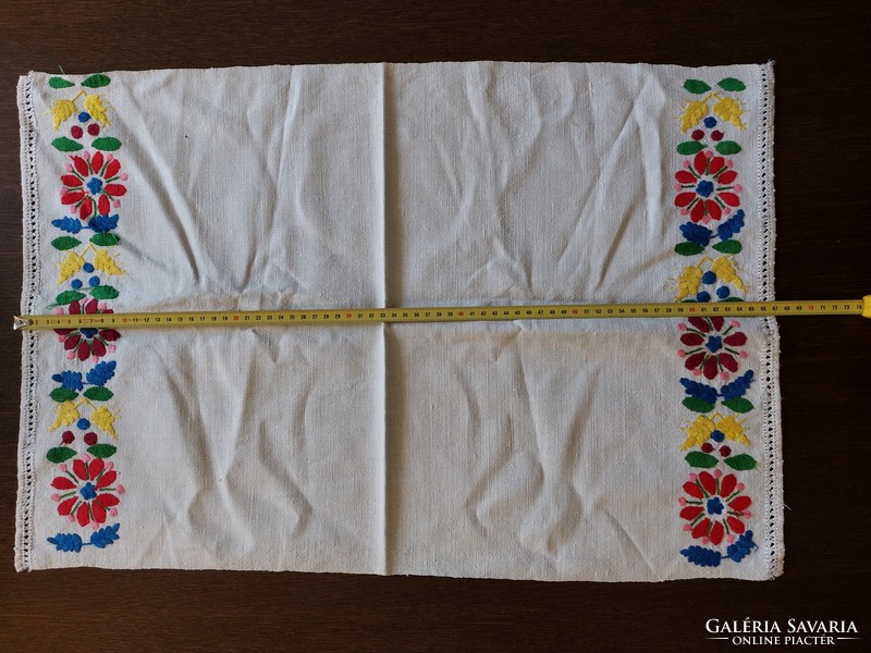 Old embroidered linen kitchen textile kitchen towel