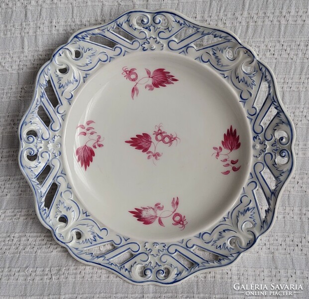 Alt Wien antik bécsi áttört porcelán tányér 1844 biedermeier időszakból hibátlan állapotban