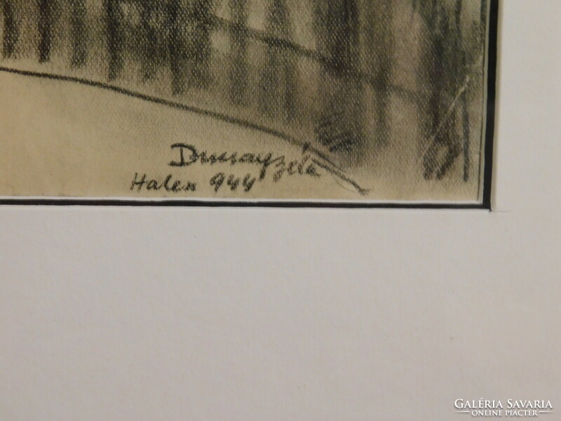 Béla Ducsay (1893-1967): charcoal drawing, paper, marked, 25×35 cm, graphics