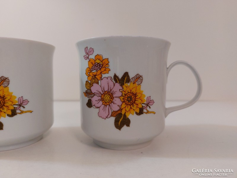 Retro 2 lowland porcelain mugs floral tea cups mid century