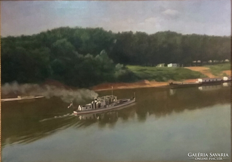 Iván Pólya (1889 - 1939) : steamboat on the Tisza 1935