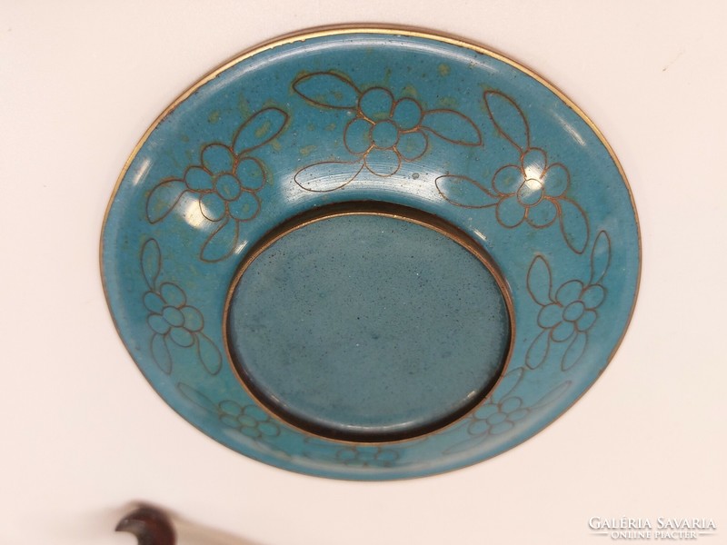 Bronze-based fire-enamelled decorative bowl