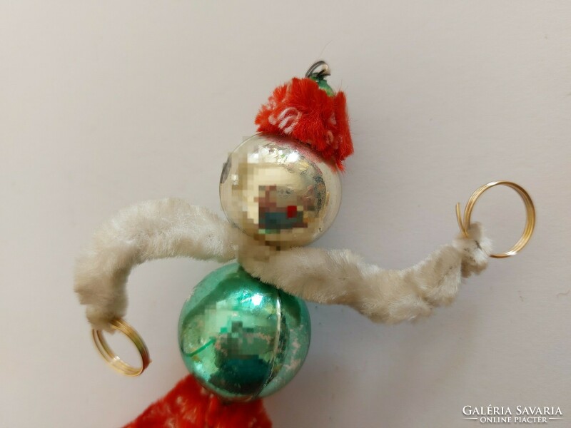 Old glass Christmas tree ornament juggler figurine glass ornament red white green