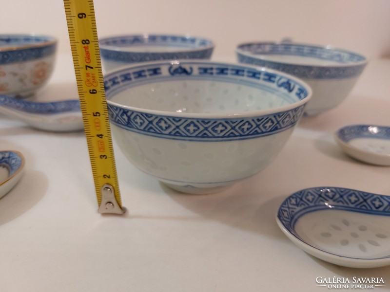 Chinese porcelain blue white small bowl with spoon 6 pcs