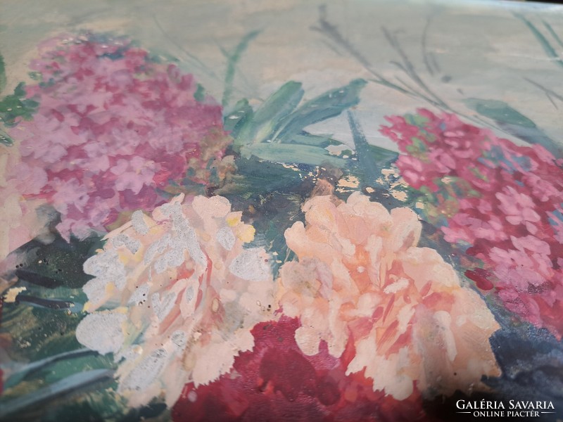 Csodaszép virágcsendélet! 1936-ból, tempera, Major Henrik alkotása (48x60 cm)
