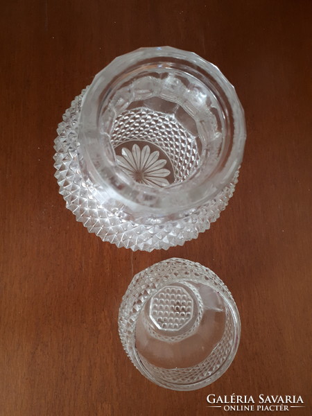 Retro vastag üveg váza bonbonier cukortartó