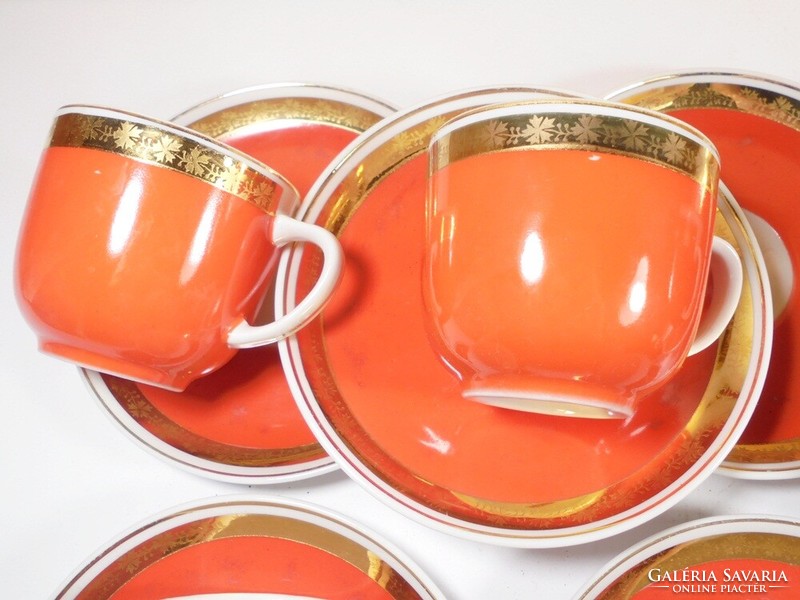 Retro marked hóllóhaza porcelain tea set coffee set - hóllóhaza - 1970s, 6-person