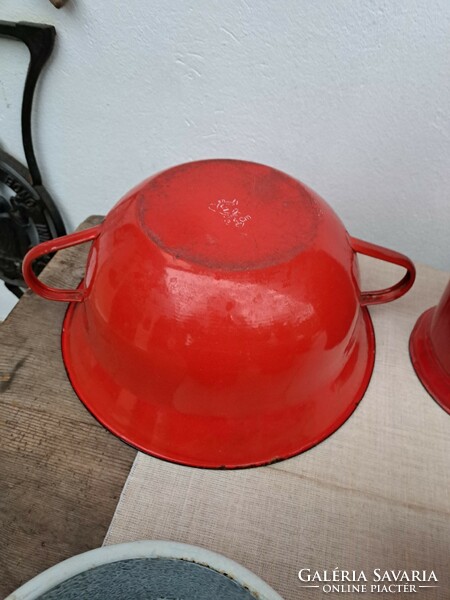 Enameled enameled red package on greased pot pot vajling teapot mug Ceglédi jug Jászkisér