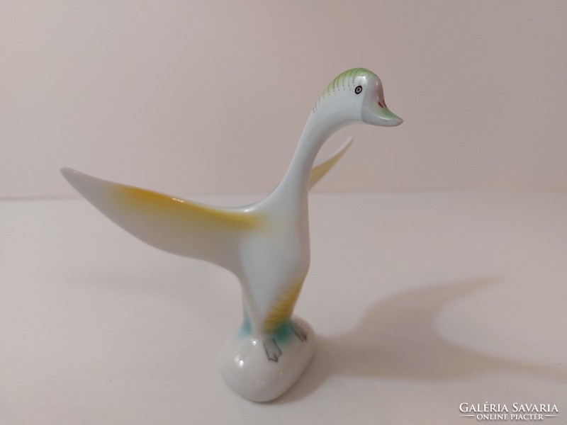 Retro Hollóházi porcelán színes nagy liba madár régi figurális szobor